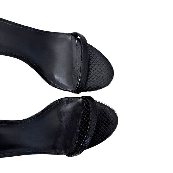 Banana Republic Strappy Sandals Snake-Embossed Black Women's Size 8 Heels - Picture 3 of 8